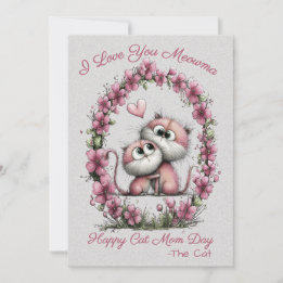 Adorable Cats Cat Mom Greeting Card Julkort