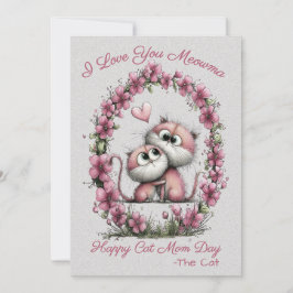 Adorable Cats Cat Mom Greeting Card Julkort