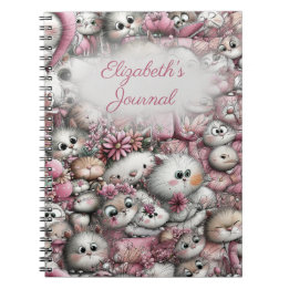 Adorable Cats Collage Spiral Notebook Anteckningsbok