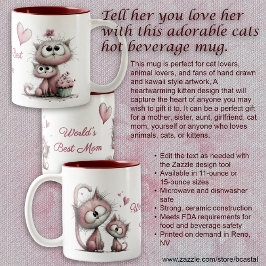 Adorable Cats Illustrations Mug Två-Tonad Mugg