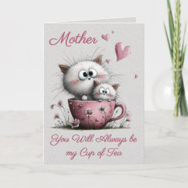Adorable Cats in a Teacup Greeting Card Kort