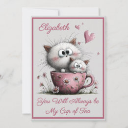 Adorable Cats Valentines Day Greeting Card Kort