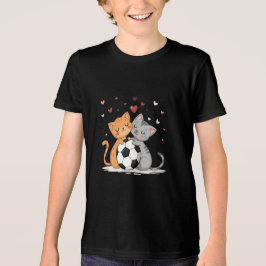 Adorable Cats with Soccer Ball on Valentines Day T Shirt