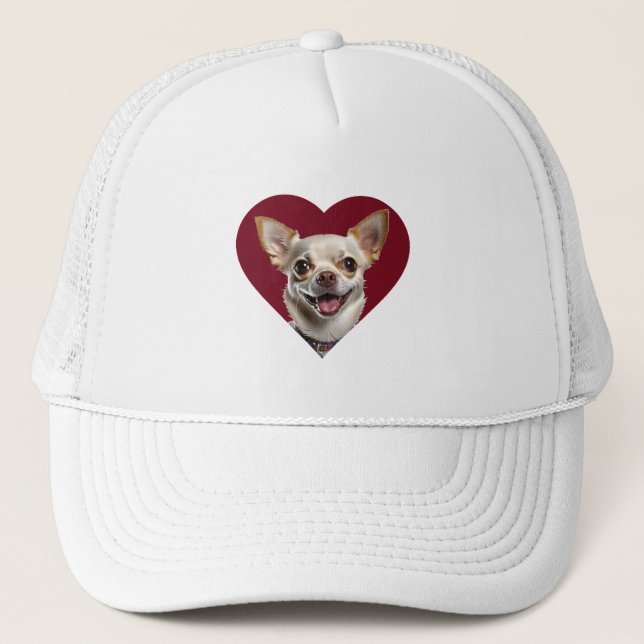 Adorable Chihuahua in Heart Shape Design Keps (Framsida)