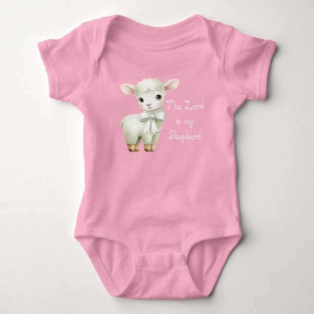 Adorable Christian Lamb Foral Balloon Scripture T Shirt (Framsida)