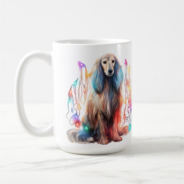 ADORABLE CHRISTMAS AFGHAN HOUND PUPPY KAFFEMUGG (Vänster)