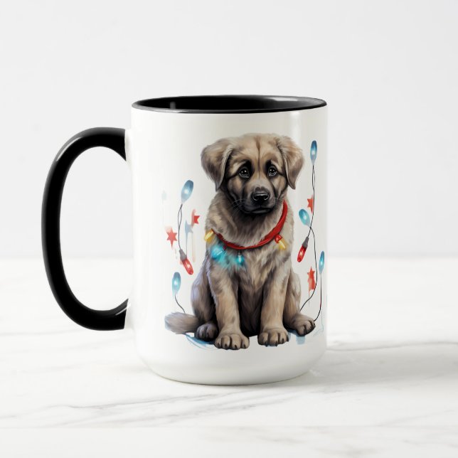 ADORABLE CHRISTMAS ANATOLIAN SHEPHERD PUPPY MUGG (Vänster)