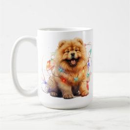 ADORABLE CHRISTMAS CHOW PUPPY HUND KAFFEMUGG