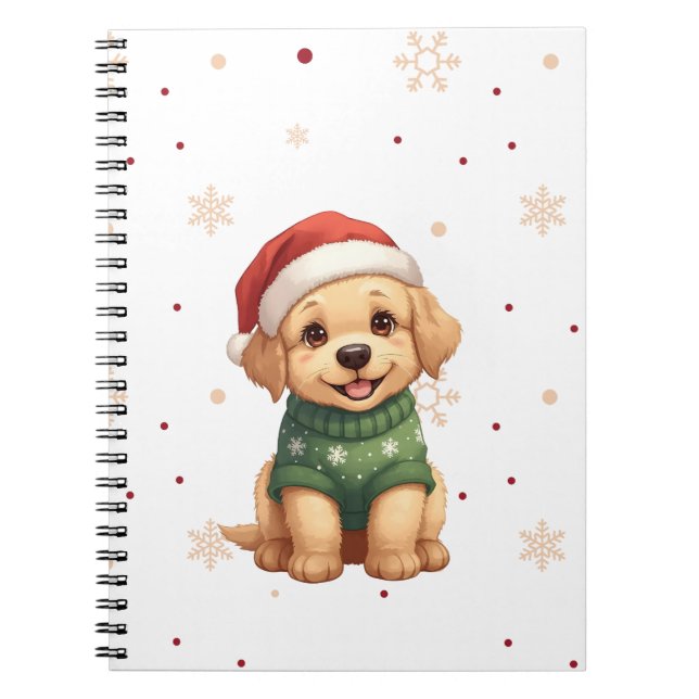 Adorable Christmas Dog - Festive Puppy Christmas Anteckningsbok (Framsidan)