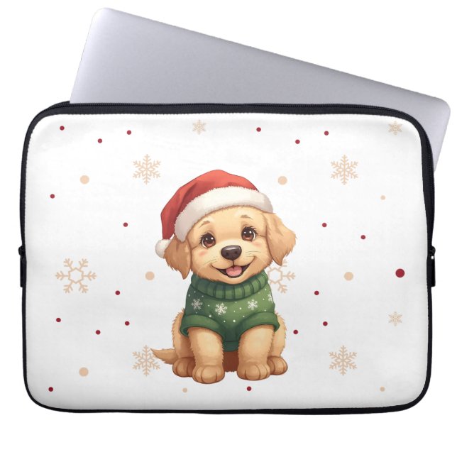 Adorable Christmas Dog - Festive Puppy Christmas Laptop Fodral (Framsidan)