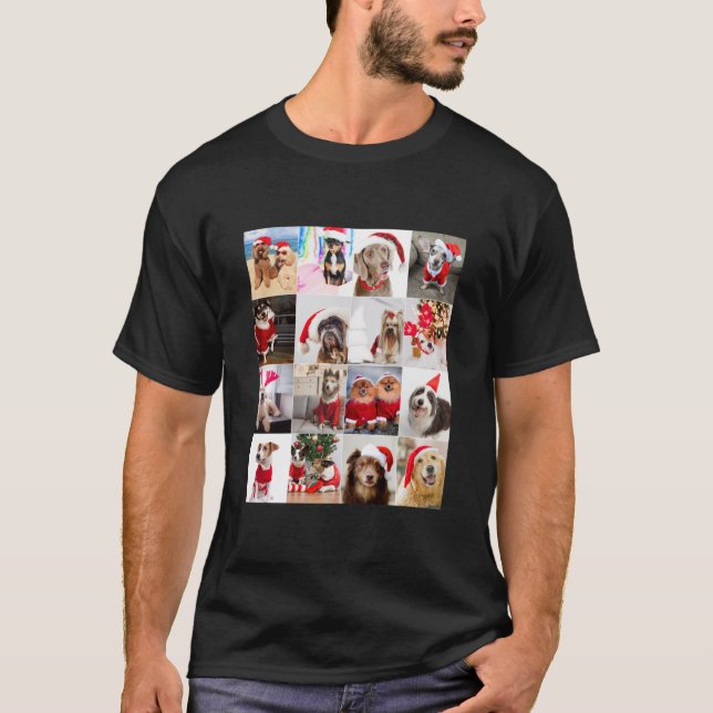 Adorable Christmas Dog Photo Collage Classic T-Shi T Shirt (Framsida)