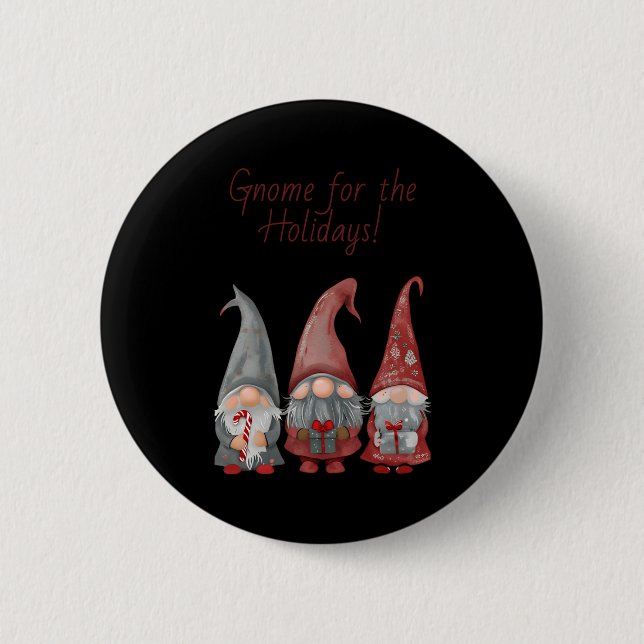 Adorable Christmas Gnomes With Holiday Cheer T Shi Knapp (Framsida)