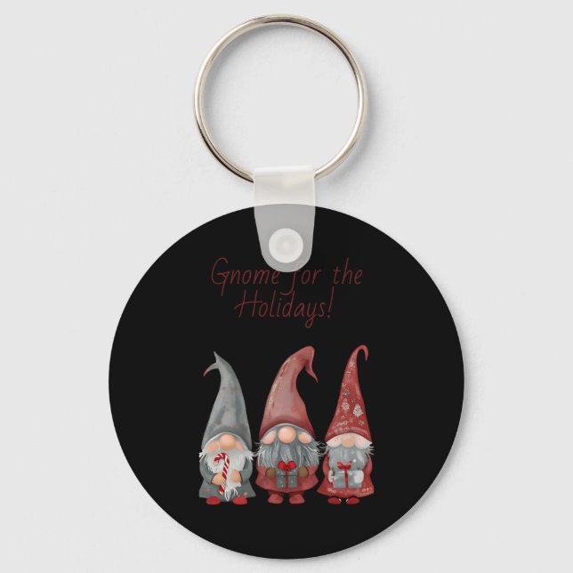 Adorable Christmas Gnomes With Holiday Cheer T Shi Nyckelring (Framsida)