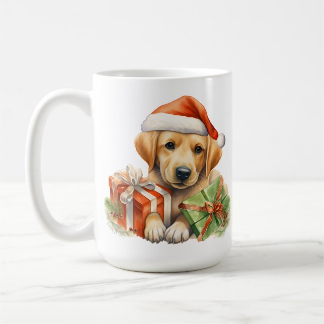 ADORABLE CHRISTMAS GULT LABRADOR RETRIEVER KAFFEMUGG (Vänster)