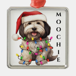 ADORABLE CHRISTMAS HAVANESE HUND JULGRANSPRYDNAD METALL
