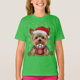 Adorable Christmas Yorkshire Terrier T Shirt