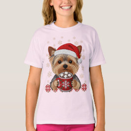 Adorable Christmas Yorkshire Terrier T Shirt
