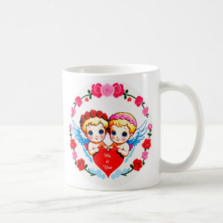 Adorable Cupid Angels Holding Heart Kaffemugg