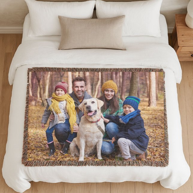 Adorable Custom Family Photo Woven Filt (Skapare uppladdad)
