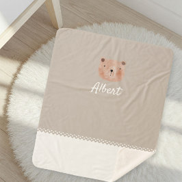 Adorable Customizable Baby Blanket with Bear 