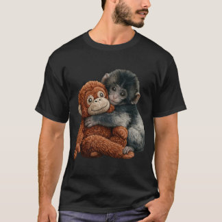 Adorable Cute Baby Monkey Punch T Shirt