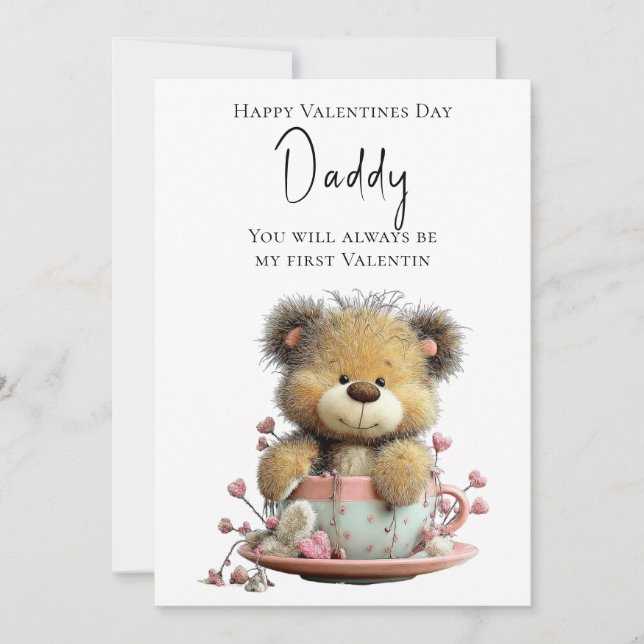 Adorable "Daddy, You Will Always Be My First Valen Julkort (Framsida)
