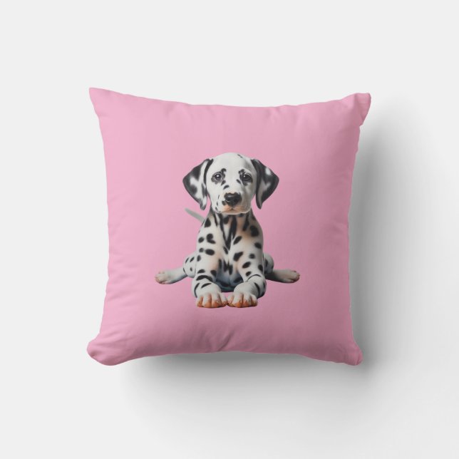 Adorable Dalmatian Puppy Doing Cobra Pose Yoga Kudde (Framsida)