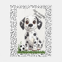 Adorable Dalmatian Puppy Football Art