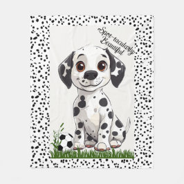 Adorable Dalmatian Puppy Football Art Fleecefilt