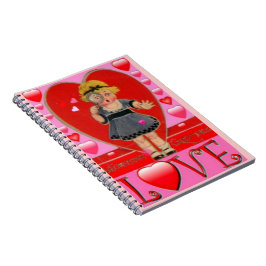 ADORABLE DESIGNER NOTEBOOK - VALENTINS DAGSGIFTS ANTECKNINGSBOK MED SPIRAL