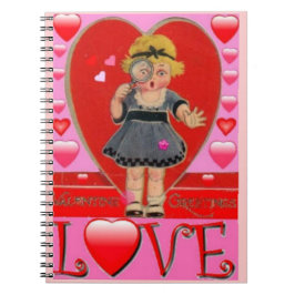 ADORABLE DESIGNER NOTEBOOK - VALENTINS DAGSGIFTS ANTECKNINGSBOK MED SPIRAL