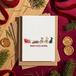 Adorable Dog Christmas Card Holiday Cheer Julkort