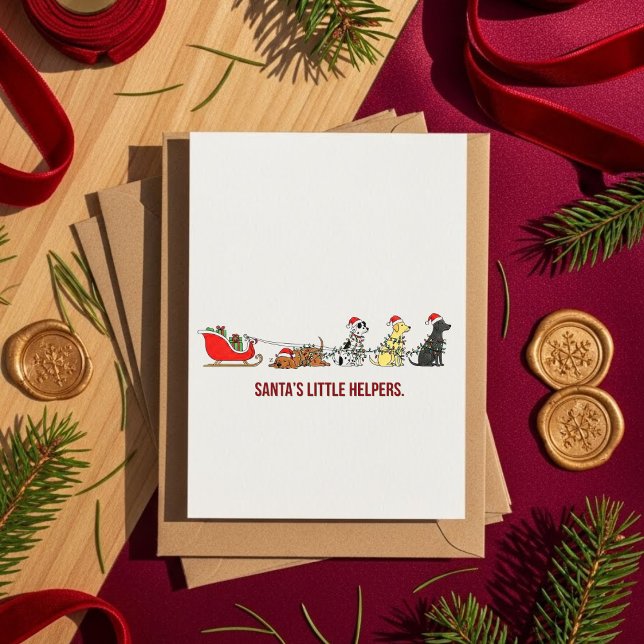 Adorable Dog Christmas Card Holiday Cheer Julkort (Skapare uppladdad)