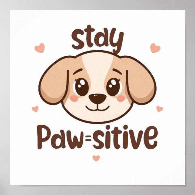 Adorable Dog Lover Optimist Quote Poster (Framsidan)