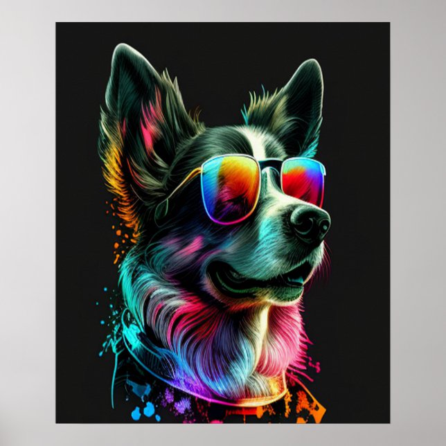 adorable dog with sunglasses  poster (Framsidan)