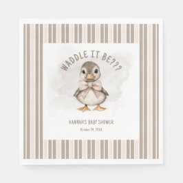 Adorable Duckling Waddle It Be Baby Shower Pappersservett