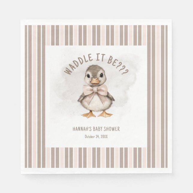 Adorable Duckling Waddle It Be Baby Shower Pappersservett (Framsidan)
