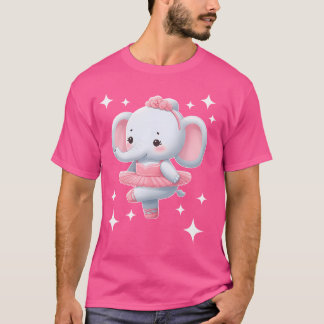 Adorable Elephant Ballerina Dancing Art T Shirt