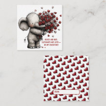 Adorable Elephant Valentine Card