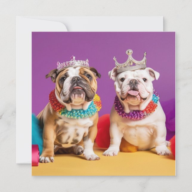 ADORABLE ENGLISH BULLDOG GREETING Card Julkort (Framsida)