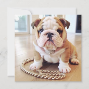 ADORABLE ENGLISH BULLDOG PUPPY GREETARD JULKORT