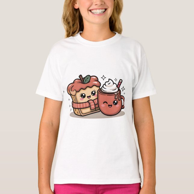 Adorable Fall Coffee Kids T-Shirt (Framsida)