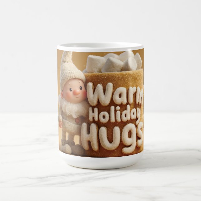 Adorable Felt Gnome with Marshmallow Mug  Kaffemugg (Center)