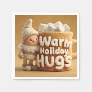 Adorable Felt Gnome with Marshmallow Mug Pappersservett