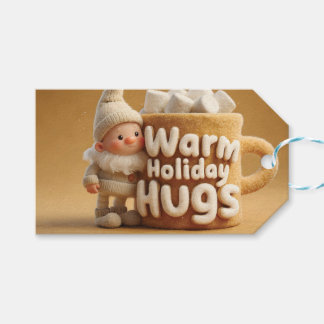 Adorable Felt Gnome with Marshmallow Mug Presentetikett