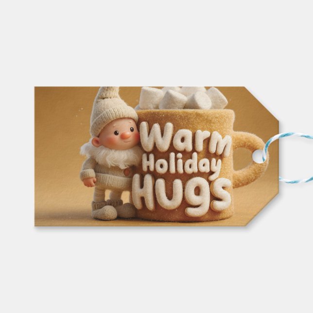 Adorable Felt Gnome with Marshmallow Mug  Presentetikett (Framsidan (Horisontell))