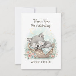 Adorable, fluffy baby wolf  Baby Shower  Tack Kort