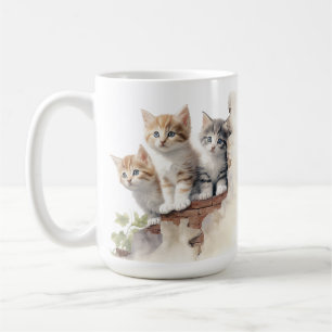 ADORABLE FLUFFY KITTENS PÅ BRICK WALL KAFFEMUGG