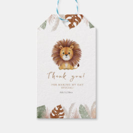Adorable Fluffy Lion Birthday Presentetikett