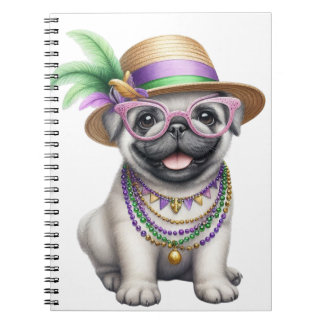ADORABLE FLUFFY PUPPY HUND DRESSEED FOR MARDI GRAS ANTECKNINGSBOK